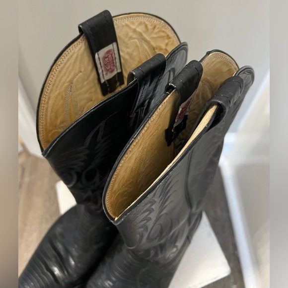 Nocona Black Lizard Leather Cowboy Boots Size 9.5D - Picture 9 of 12